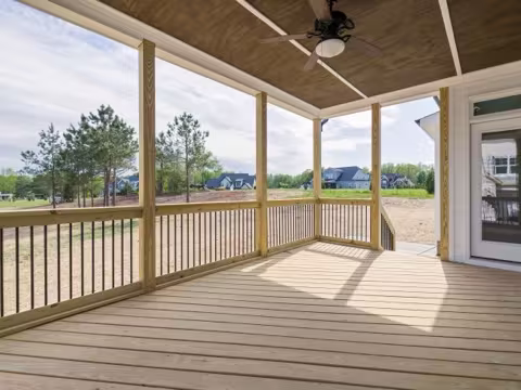 A covered deck pergola